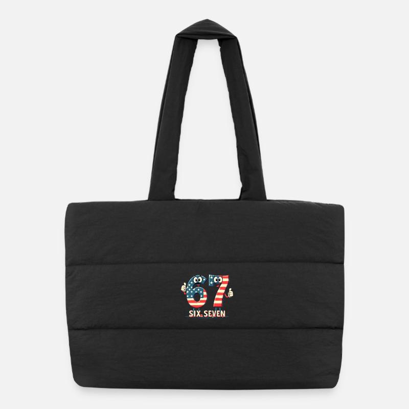 US Flag 67 Memes Six Seven Sac shopping matelassé