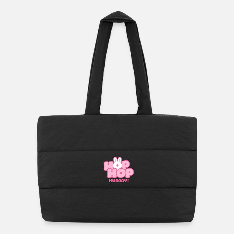 Hop Hop Hourra | Motif de la jolie phrase de lapin Sac shopping matelassé