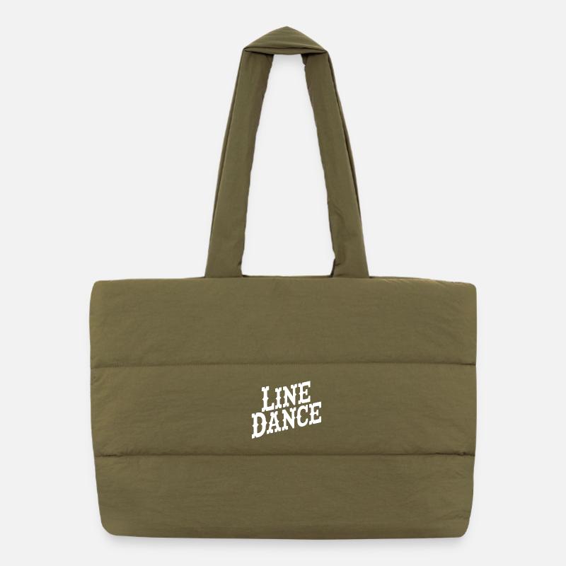 Line Dance Typografie Stil Puffer-Einkaufstasche
