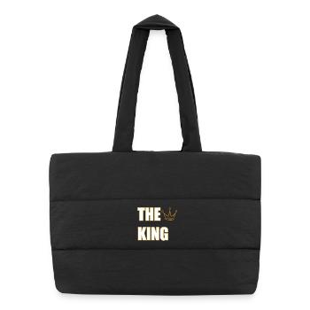 THE KING – Bold Royal Statement Design - Puffer-Einkaufstasche - Schwarz - Vorne
