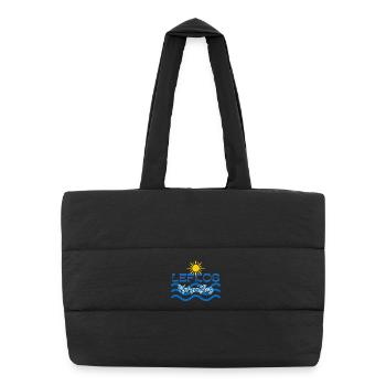 Logo des Vagues de Soleil de Lefkos Karpathos - Sac shopping matelassé - noir - Devant