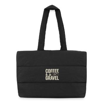 Coffee & Gravel – Gravel Bike Lifestyle Shirt - Puffer Shopping Bag - black - Front