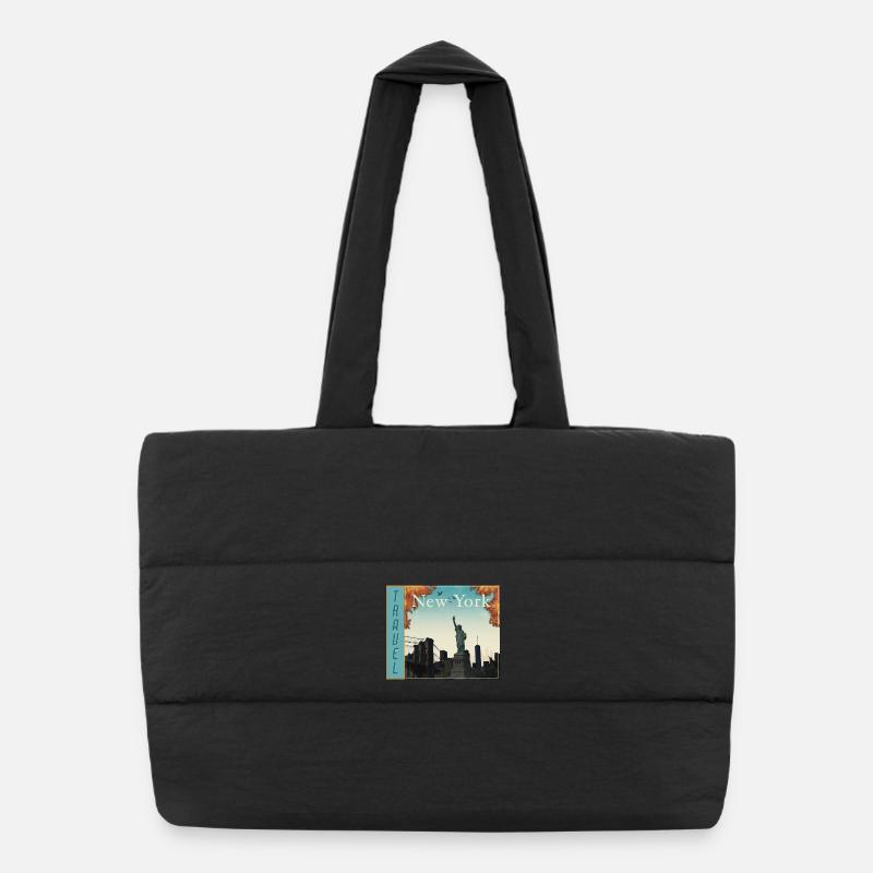 Affiche rétro de voyage à New York Sac shopping matelassé