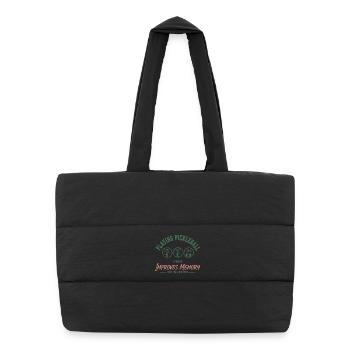 Pickleball Funny Player Pickle Ball Playing Love - Puffer Shopping Bag - black - Front