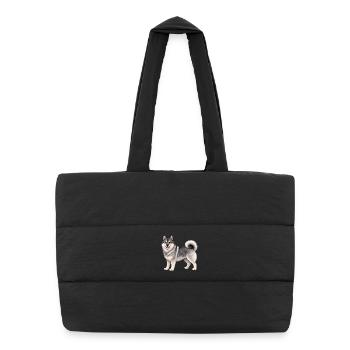 Friendly Norsk Elghund - Puffer Shopping Bag - black - Front