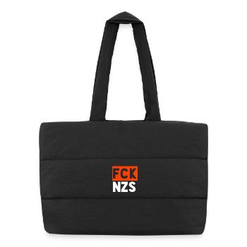 Fuck Nazis - Puffer-Einkaufstasche - Schwarz - Vorne