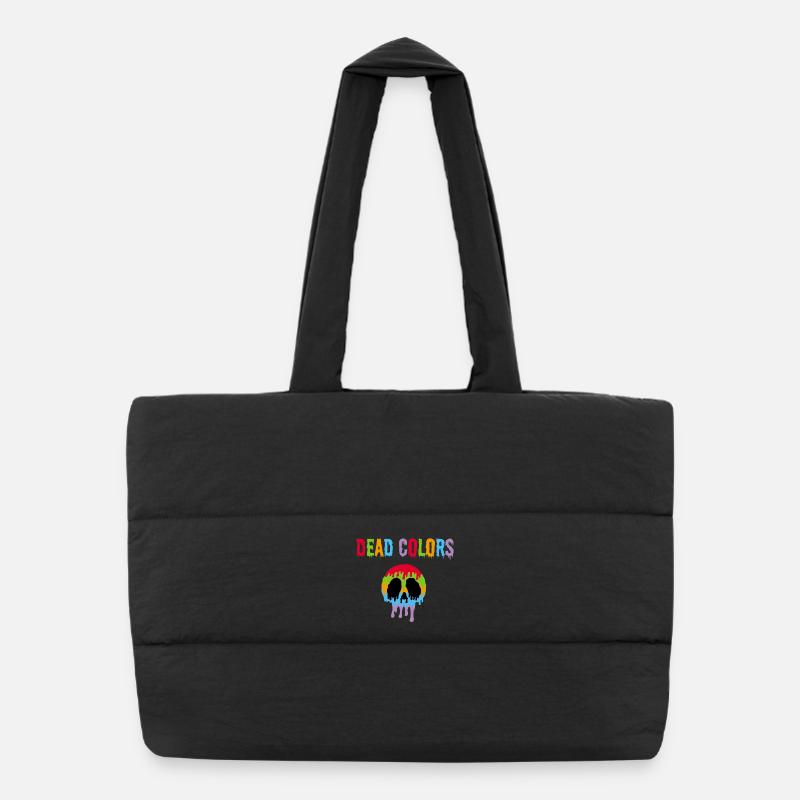 Tête de mort couleurs manga Sac shopping matelassé