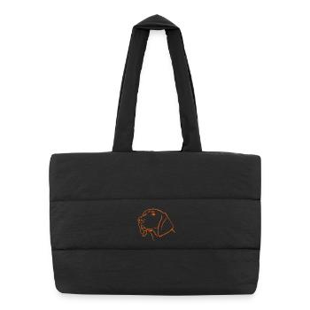 Weimaraner Portrait in orange - Puffer Shopping Bag - black - Front