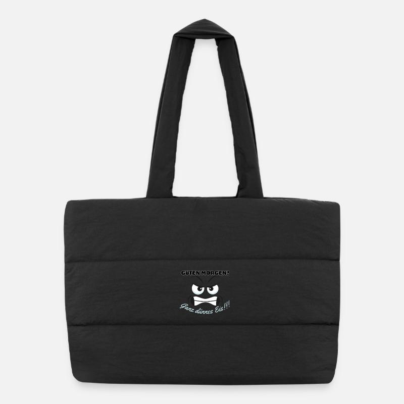 Motif d’ours polaire en colère avec dicton Sac shopping matelassé
