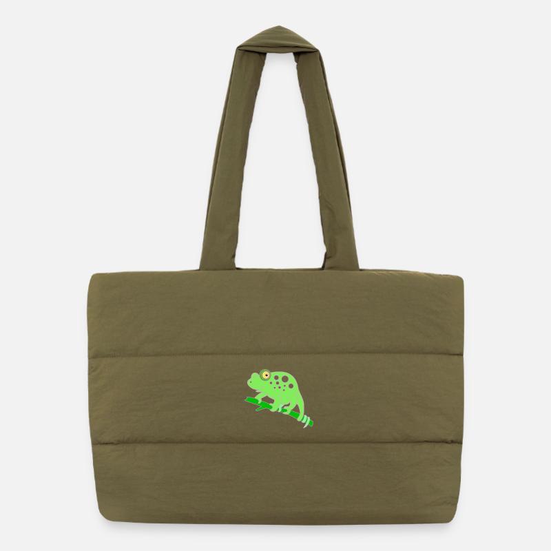 Chamaeleon animal Puffer Shopping Bag
