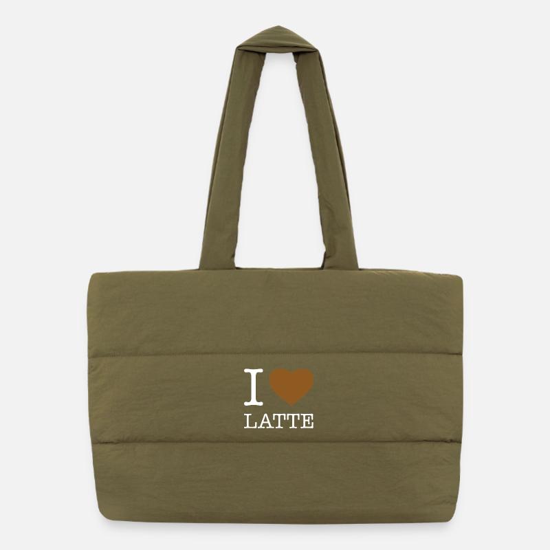 I LOVE LATTE Puffer-Einkaufstasche