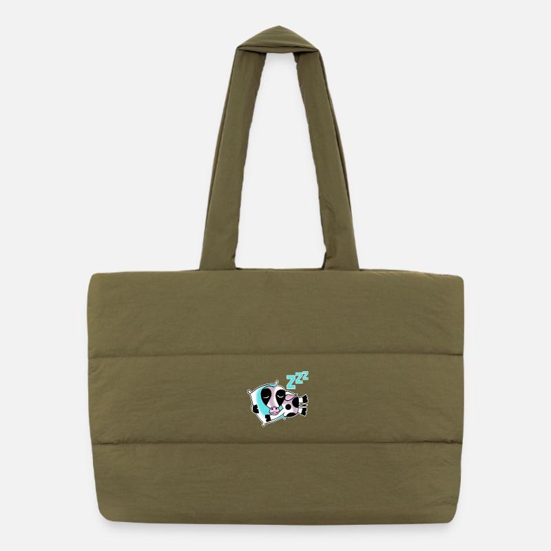 Sleeping cow Puffer Shopping Bag