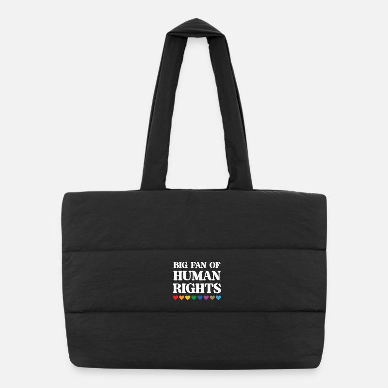 LGBTQ Pride Month - Großer Fan der Menschenrechte - Puffer-Einkaufstasche - Schwarz