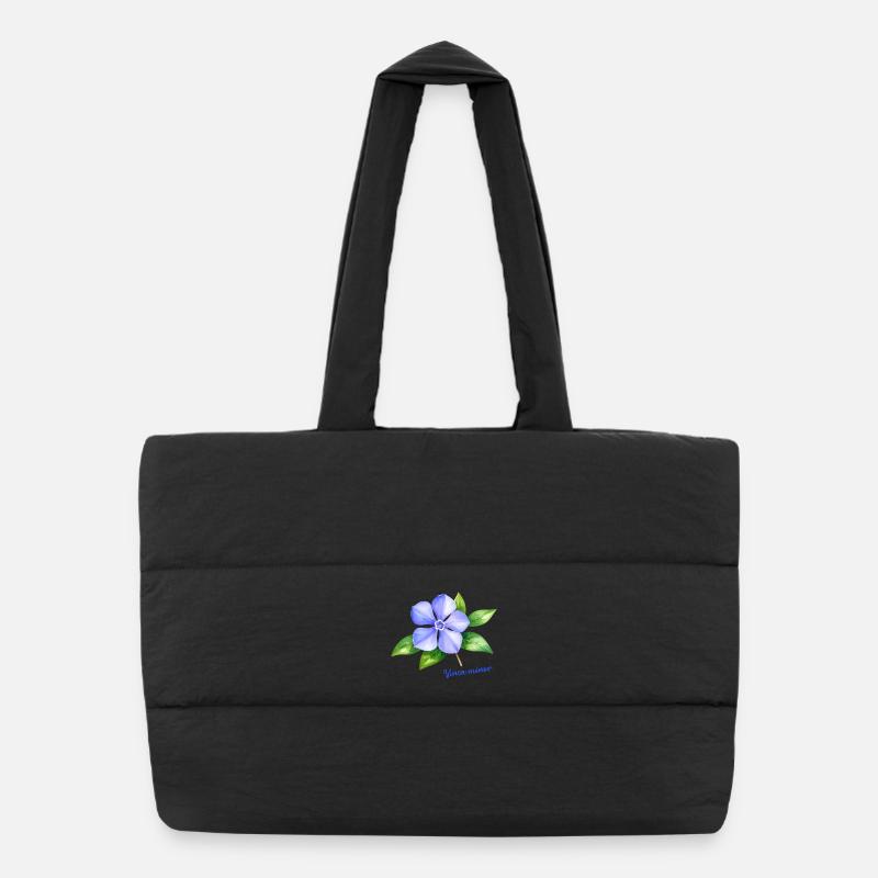Vinca Minor - Illustration botanique à l’aquarelle Sac shopping matelassé