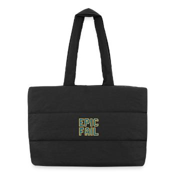 Epic fail - retro 8-bit gaming meme - Puffer Shopping Bag - black - Front