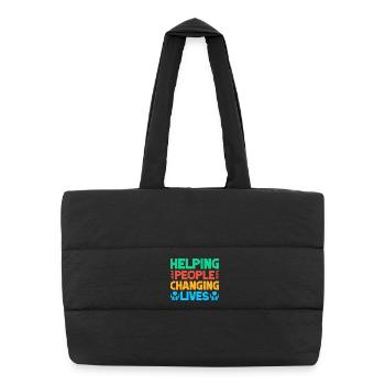 Appréciation des bénévoles Aider les personnes en évolution - Sac shopping matelassé - noir - Devant