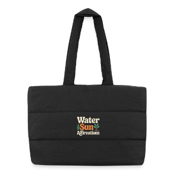 Water Sun Affireations Natur Design - Puffer-Einkaufstasche - Schwarz - Vorne