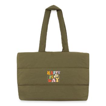 Happy Pi Day 3.14 Math Class Science Nerd - Puffer Shopping Bag - safari green - Front