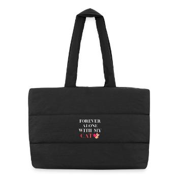 Toujours seul avec mon chat - Sac shopping matelassé - noir - Devant