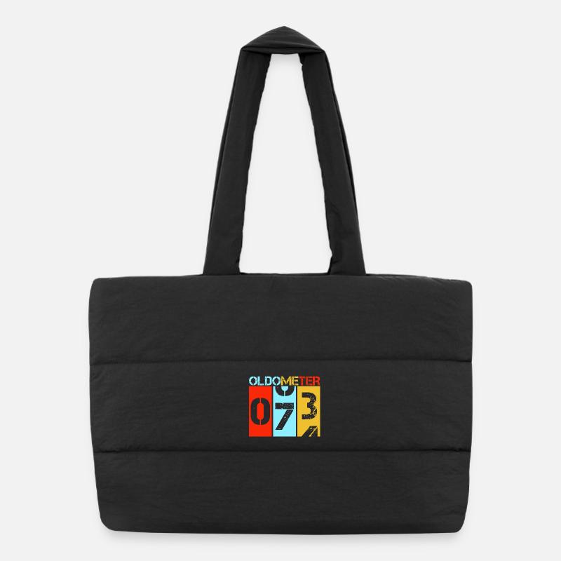 Oldometer 73 Drôle pour le 73e anniversaire Rétro Design Sac shopping matelassé