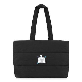 JE FONCTIONNE AU CAFÉ | Humour Matin Caféine - Sac shopping matelassé - noir - Devant
