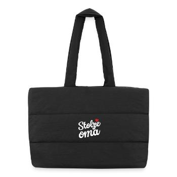 Proud granny heart design - Puffer Shopping Bag - black - Front