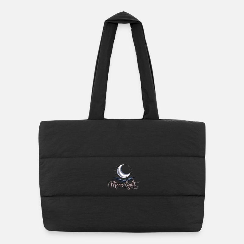 Moonlight Shirt with Crescent Moon – Mystical Night Puffer Shopping Bag