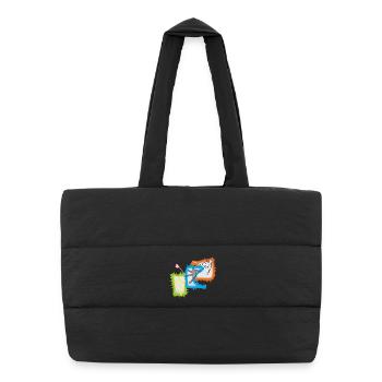 Joueurs de football - Sac shopping matelassé - noir - Devant