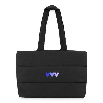 BONNE FÊTE. COEUR. BONNE FÊTE MAMAN. MAMAN. FÊTE - Sac shopping matelassé - noir - Devant