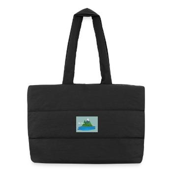 Randonnée Montagne Lac Paysage - Sac shopping matelassé - noir - Devant