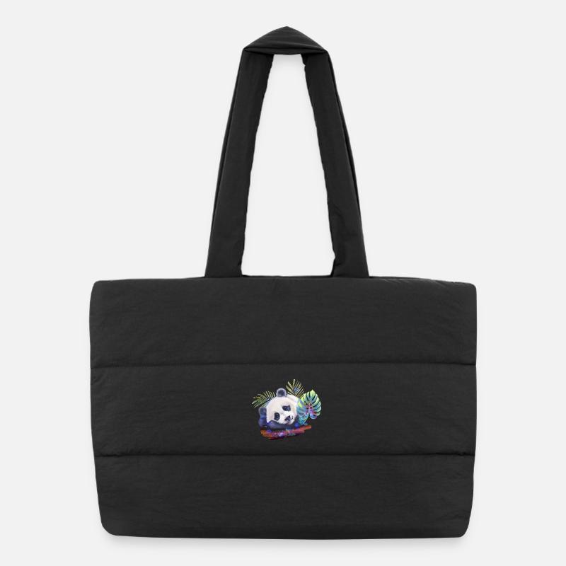 Panda - Puffer Shopping Bag - black
