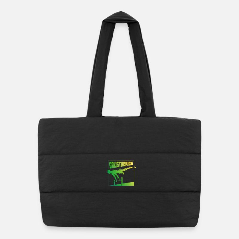 Calisthenics Gradient Pose Square Design Puffer Shopping Bag