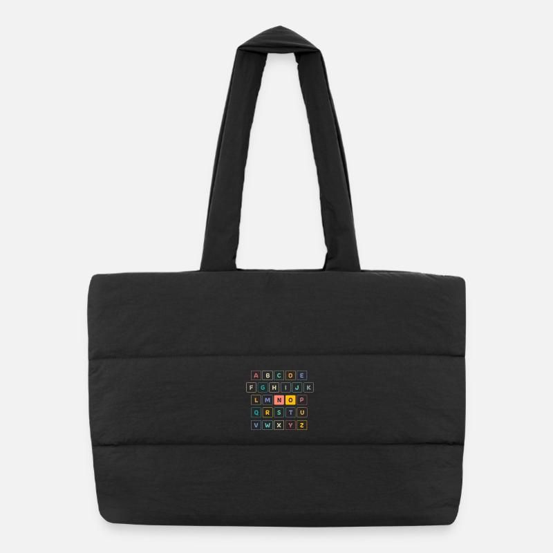 ABC Button NO - Kindergarten Vorschule Schule Puffer-Einkaufstasche