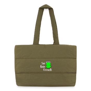 Fasching, Karneval, Kostüm, Frosch - Puffer-Einkaufstasche - safari Green - Vorne