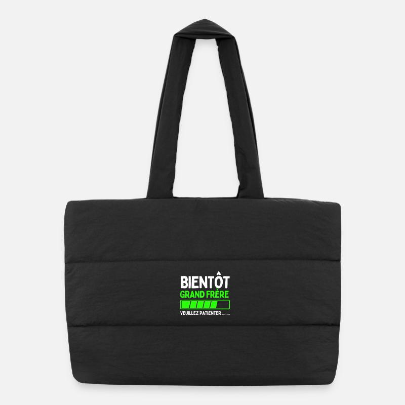 Bientôt grand frère Sac shopping matelassé