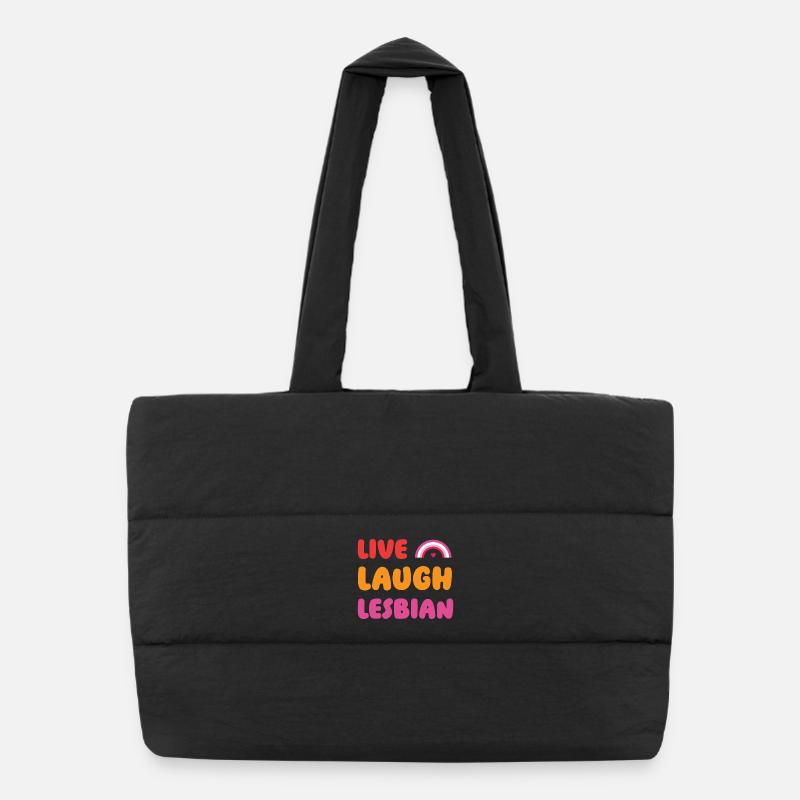 LGBTQ Pride Month - Live, Laugh, Lesbian Puffer Shopping Bag