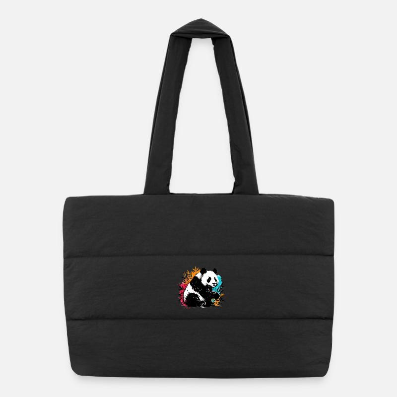 Panda - Puffer Shopping Bag - black
