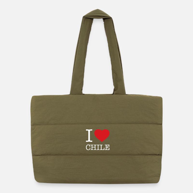 I LOVE CHILE Puffer-Einkaufstasche