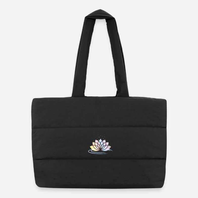 Stylized Pastel Flower Symbol with Water Puffer Shopping Bag