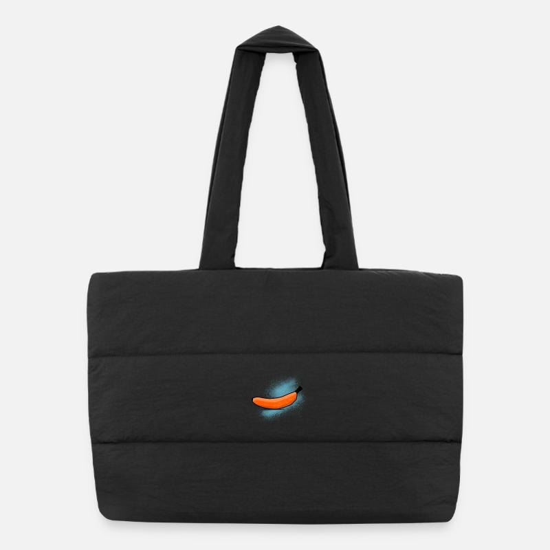 Orangene Banane Puffer-Einkaufstasche
