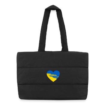 Ukraine Heart - Puffer Shopping Bag - black - Front
