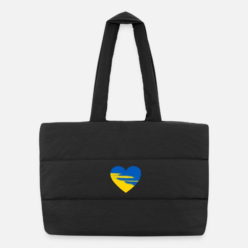 Ukraine Heart Puffer Shopping Bag
