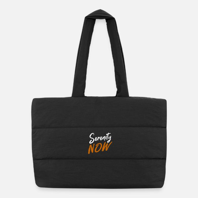 La sérénité maintenant, Typographie à la brosse Sac shopping matelassé