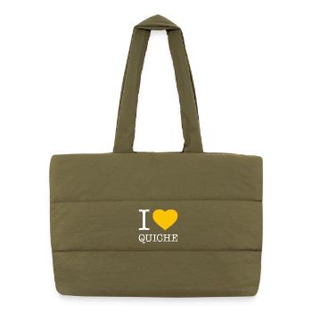 I love Quiche - Puffer Shopping Bag - safari green - Front