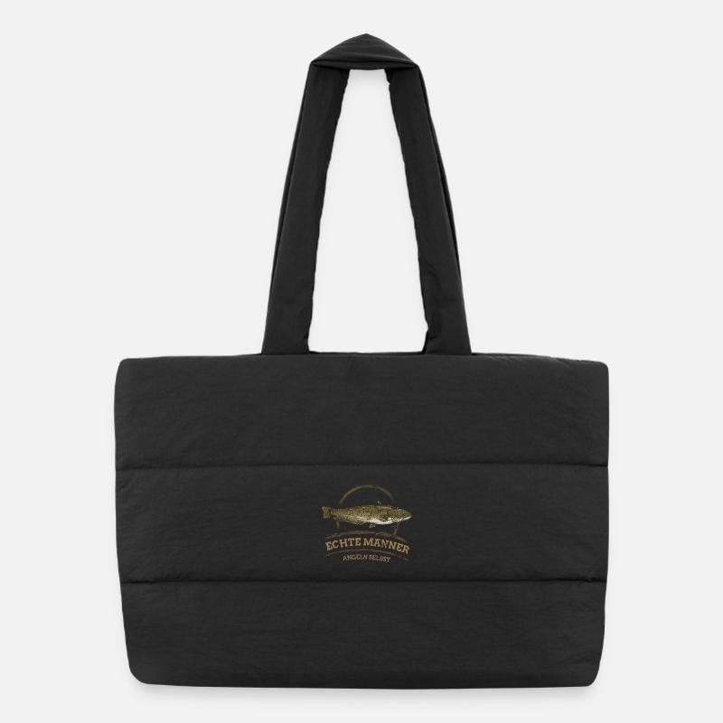 De vrais hommes attrapant du poisson-chat Sac shopping matelassé