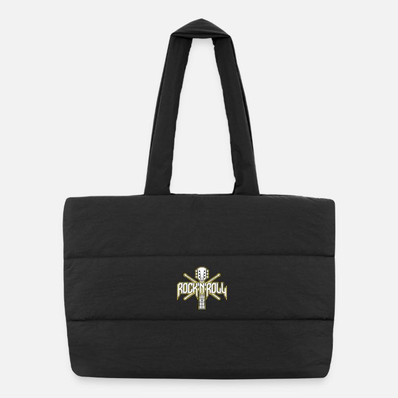 Emblème de guitare et baguettes Rocknroll Sac shopping matelassé
