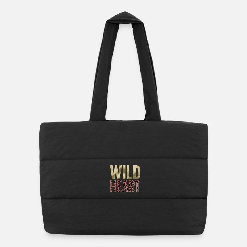 Wild Heart Leopard Pattern Boho Animal Print for Puffer Shopping Bag