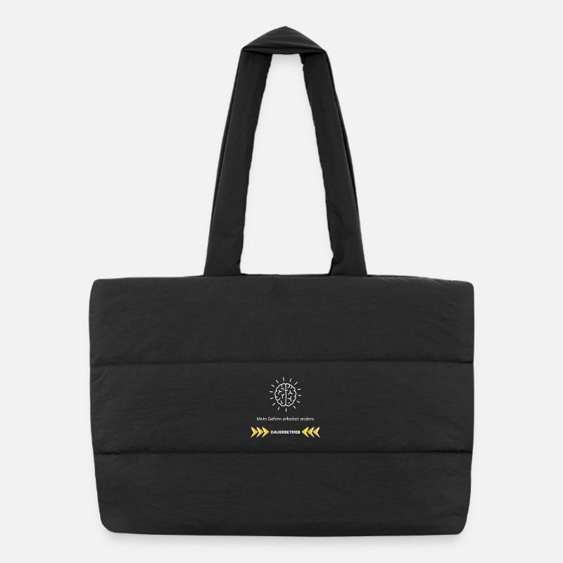 My Brain Works Differently – ADHD Focus Design Puffer Shopping Bag