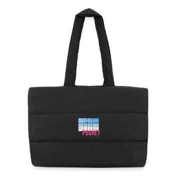 Phuket en Thaïlande Souvenir vintage de vacances à la plage - Sac shopping matelassé - noir - Devant
