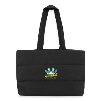 Pickleball The Glorious Of Rallies Funny Player - Puffer Shopping Bag - black - Front